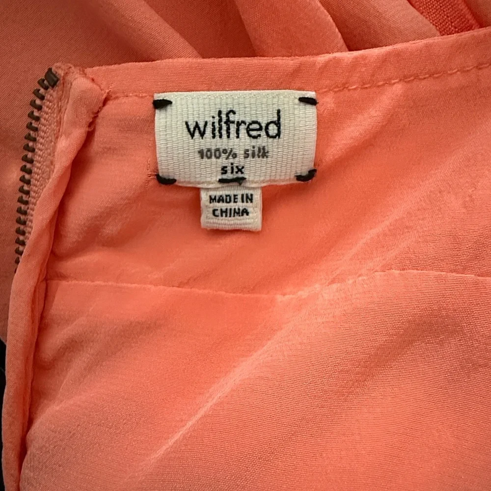 Wilfred 100% Silk Coral Dress. Size 6. - Picture 4 of 4